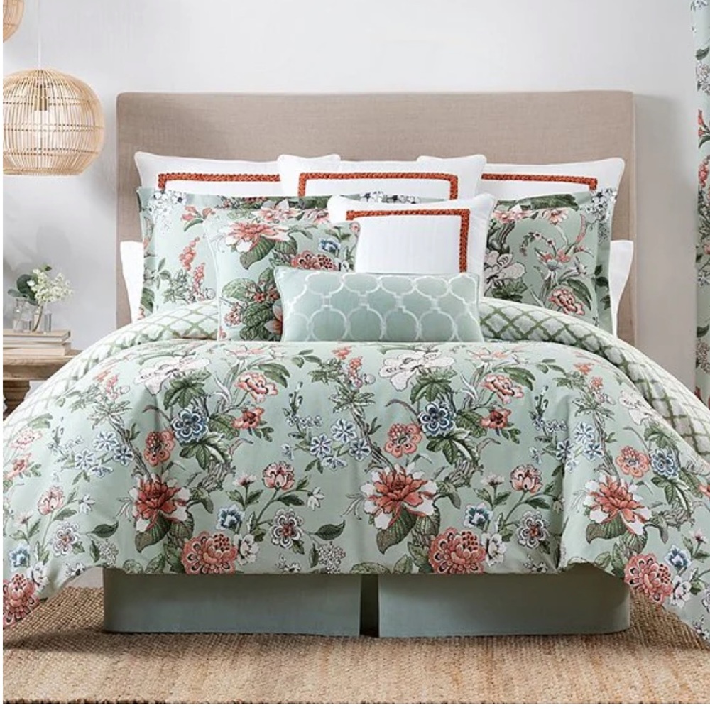 Bundle Of Rose Tree Brynne Herringbone Texture Euro Shams.